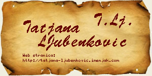Tatjana LJubenković vizit kartica